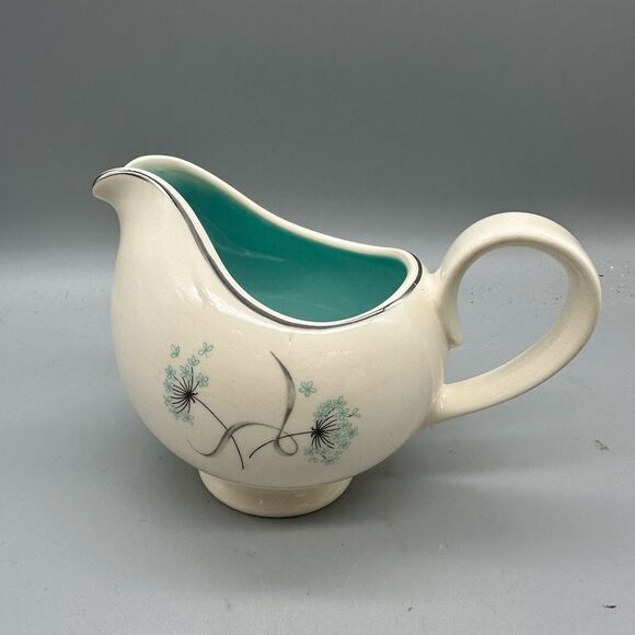 Taylor Smith Taylor aqua blue dandelion mini creamer - Picture 1 of 7